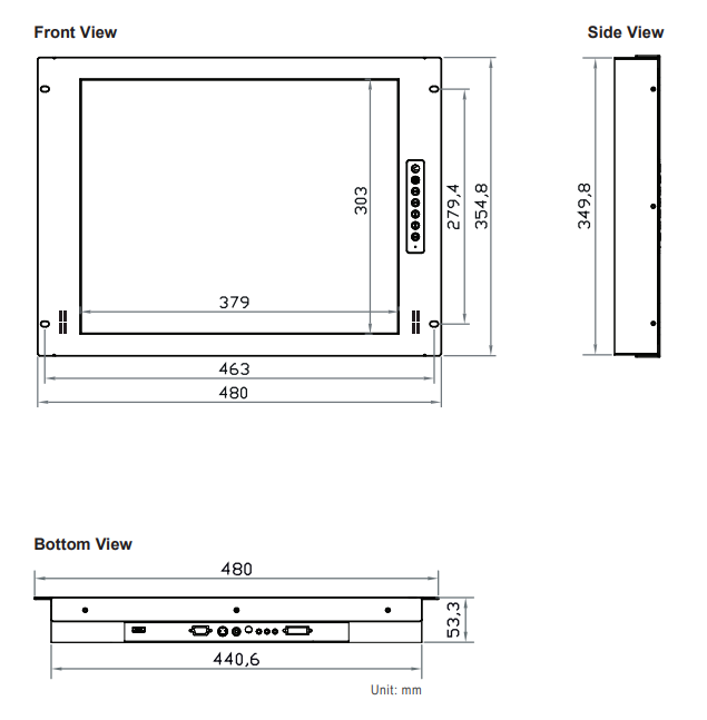 8u 19 Rackmount Lcd Monitor With Vga Dvi D Video Input